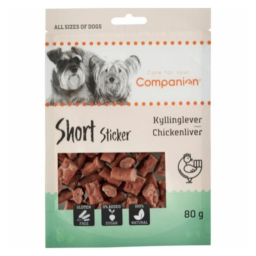 Bilde av Short Chicken Liver Sticker Godbiter til hund 80 g
