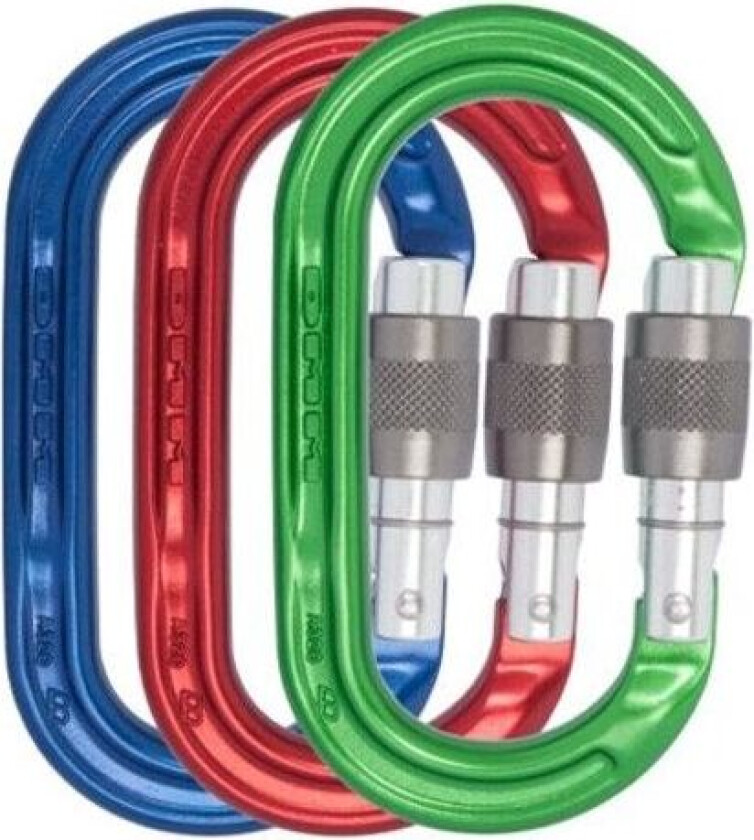 DMM Ultra O Screwgate 3-pack OneSize, Blue/Red/Green