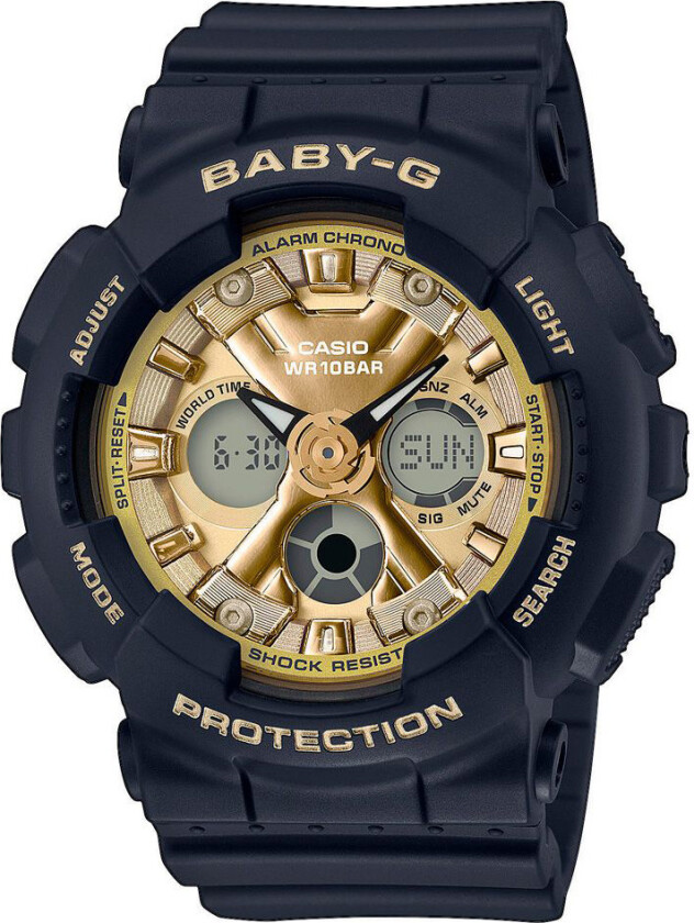 Baby-G BA-130-1A3ER - Anadigi - Sort - Dameklokker - Resin - Mineral