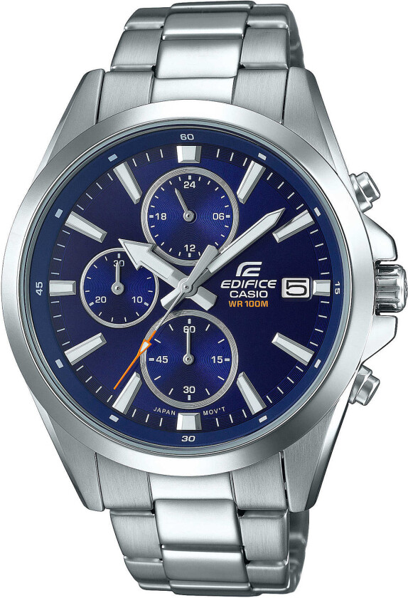 Edifice EFV-560D-2AVUEF - Kvarts - Sølv - Herreklokker - Rustfritt stål - ledd m/pin - Mineral