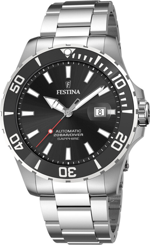 200M Automatic Diver F20531/4 - Automatisk - Sølv - Herreklokker - Rustfritt stål - ledd m/pin - Safir