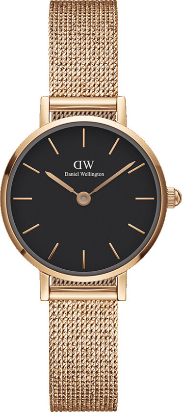 Classic Petite 24mm Melrose Black Rose DW00100440 - Kvarts - Rosegull - Dameklokker - Meshlenke - Mineral