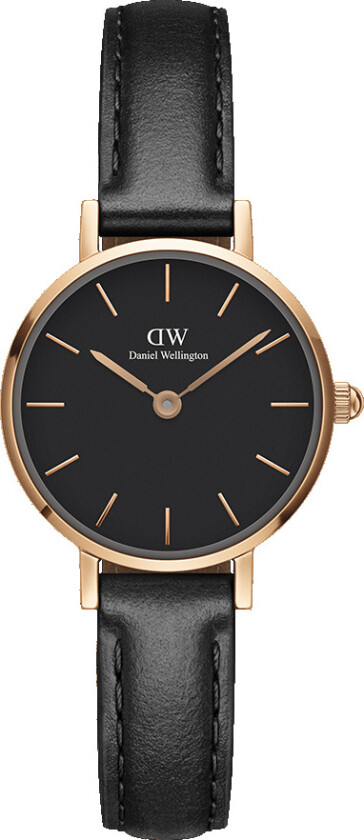 Classic Petite 24mm Sheffield Black Rose Gold DW00100444 - Kvarts - Rosegull - Dameklokker - Skinn - Mineral