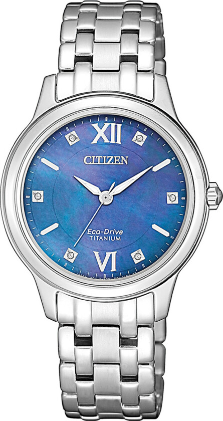 Eco Drive Titanium EM0720-85N - Kvarts - Sølv - Dameklokker - Titanium - Safir