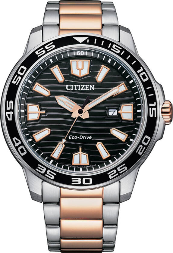 Eco-Drive Sport AW1524-84E - Kvarts - Sølv - Herreklokker - Rustfritt stål - ledd m/pin - Mineral