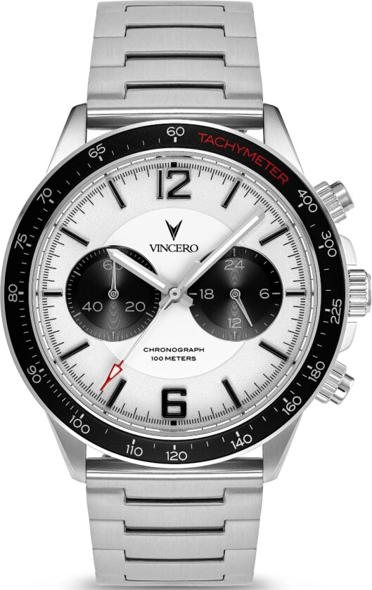 The Apex - Silver/Black Sil-Whi-P03 - Kvarts - Sølv - Herreklokker - Rustfritt stål - ledd m/pin - Safirbelagt mineralglas