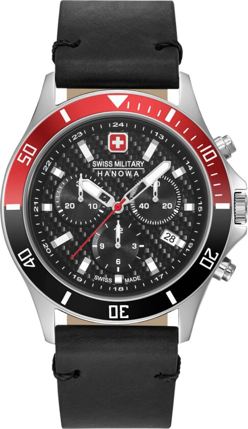 Flagship Racer Chrono 06-4337.04.007.36 - Kvarts - Sølv - Herreklokker - Skinn - Safir