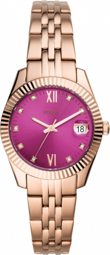 Scarlette ES4900 - Kvarts - Rosegull - Dameklokker - Rustfritt stål - ledd m/pin - Mineral