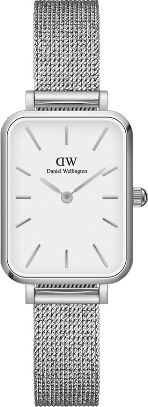 Quadro Sterling White DW00100438 - Kvarts - Sølv - Dameklokker - Meshlenke - Mineral