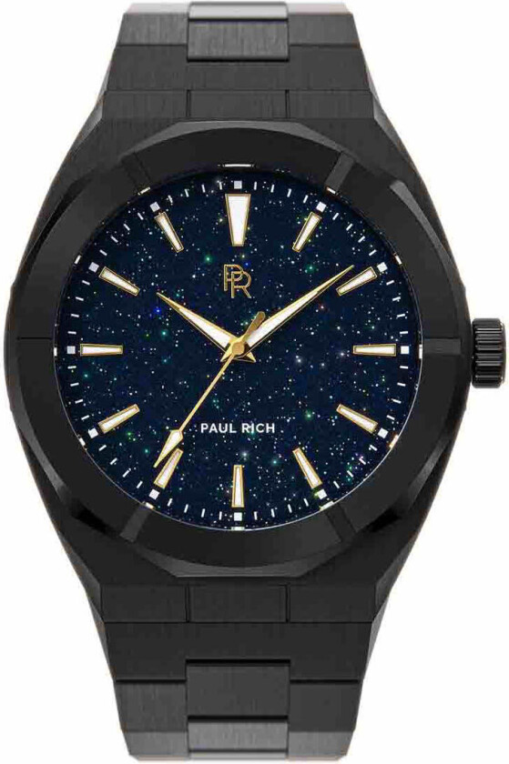 Star Dust - Black 42mm - Kvarts - Sort - Herreklokker - Rustfritt stål - ledd m/pin -