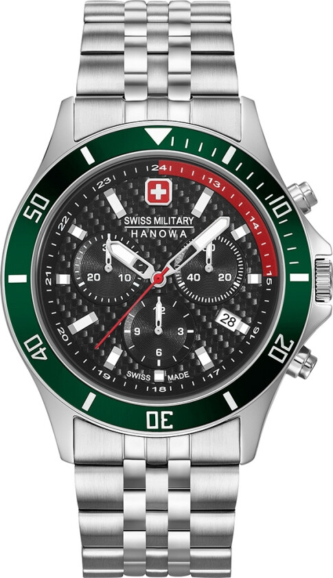 Flagship Racer Chrono 06-5337.04.007.06 - Kvarts - Sølv - Herreklokker - Rustfritt stål - ledd m/pin - Safir