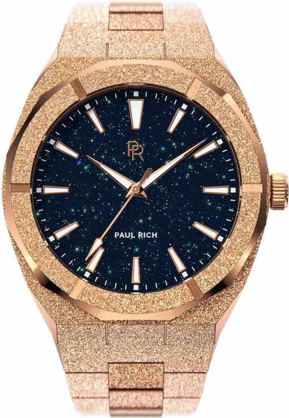 Frosted Star Dust Rose Gold 45mm - Kvarts - Rosegull - Herreklokker - Rustfritt stål - ledd m/pin -