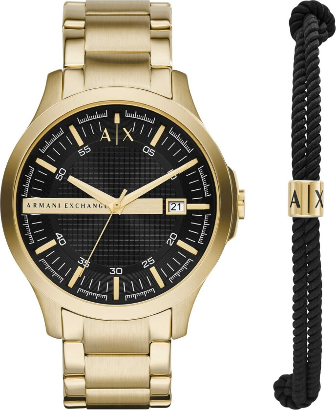Hampton AX7124 - Kvarts - Gull - Herreklokker - Rustfritt stål - ledd m/pin - Mineral