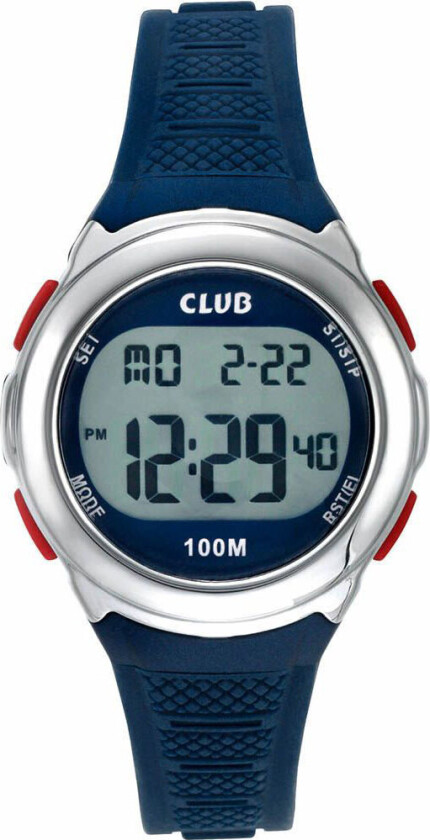 100M Blue Grey BAS-06 - Digital - Sølv - Barneklokker - Gummi - Mineral