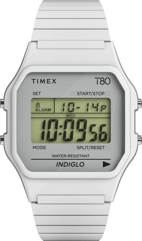 T80 TW2U93700 - Digital - Hvit - Dameklokker - Rustfritt stål - ledd m/pin - Akryl