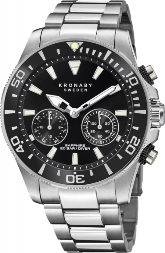 Diver S3778/2 - Kvarts - Sølv - Herreklokker - Rustfritt stål - ledd m/pin - Safir