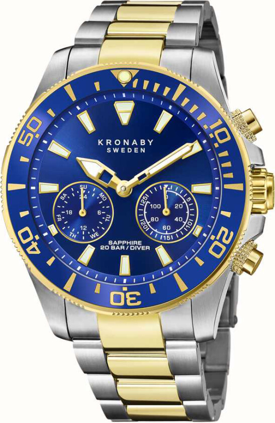 Diver S3779/1 - Kvarts - Sølv - Herreklokker - Rustfritt stål - ledd m/pin - Safir