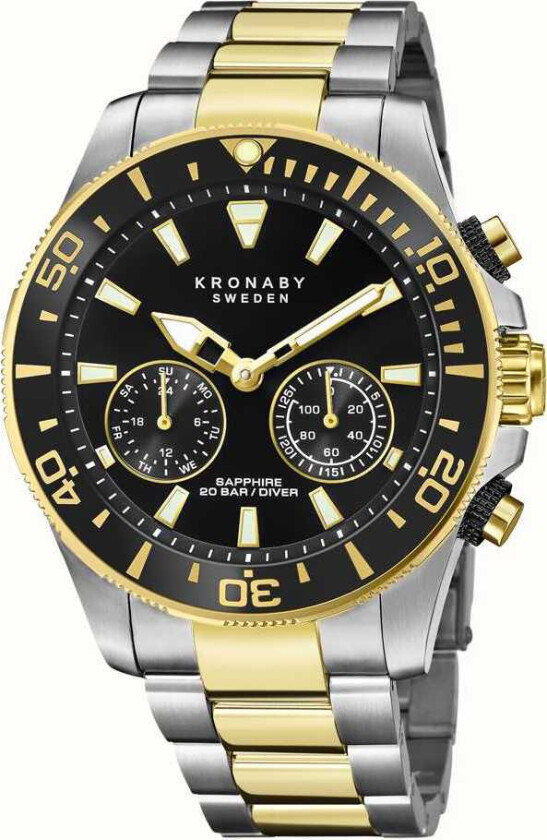 Diver S3779/2 - Kvarts - Sølv - Herreklokker - Rustfritt stål - ledd m/pin - Safir