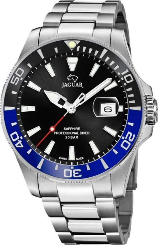 Professional Diver J860/G - Kvarts - Sølv - Herreklokker - Rustfritt stål - ledd m/pin - Safir