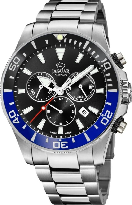 Executive Diver Chronograph J861/7 - Kvarts - Sølv - Herreklokker - Rustfritt stål - ledd m/pin - Safir