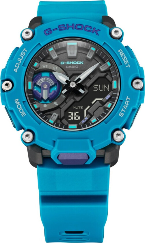 G-Shock Carbon Core Guard GA-2200-2AER - Anadigi - Blå - Herreklokker - Resin - Mineral
