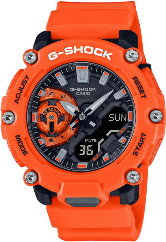 G-Shock Carbon Core Guard GA-2200M-4AER - Anadigi - Oransje - Herreklokker - Resin - Mineral