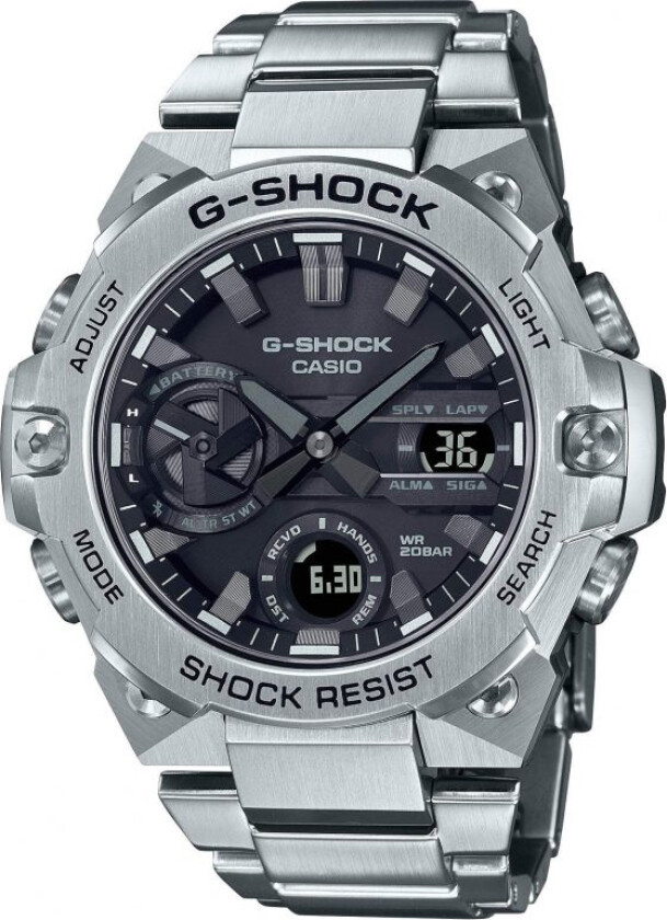 G-Shock G-Steel GST-B400D-1AER - Anadigi - Sølv - Herreklokker - Rustfritt stål - ledd m/pin - Mineral