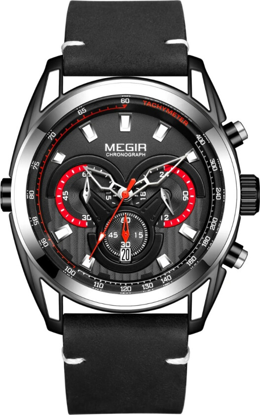 Mens Racing Chronograph 2135 - Kvarts - Sølv - Herreklokker - Skinn - Mineral