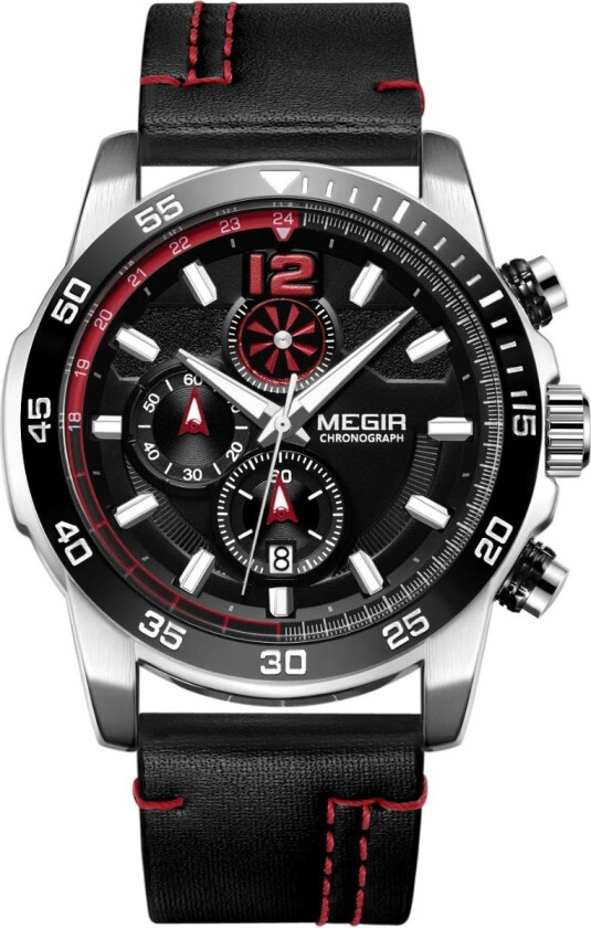 Chronograph Black Yellow 2131 - Kvarts - Sort - Herreklokker - Skinn - Mineral