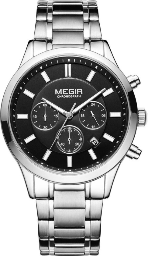 Classic Mens Chronograph Steel Black 2150 - Kvarts - Sølv - Herreklokker - Rustfritt stål - Mineral