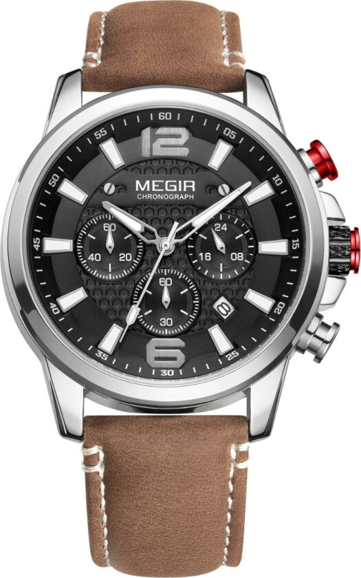 Sports Chronograph Steel Leather 2156 - Kvarts - Sølv - Herreklokker - Skinn - Mineral