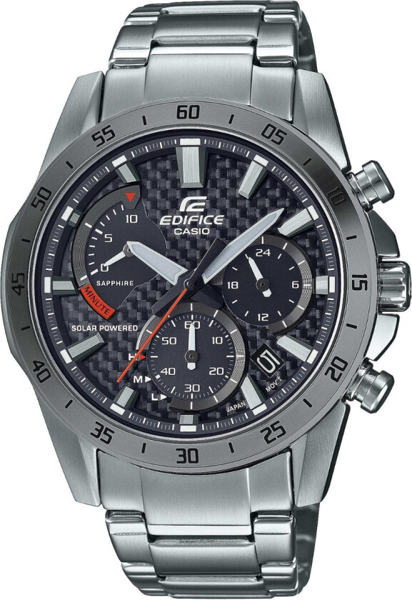 Edifice EFS-S580D-1AVUEF - Kvarts - Grå - Herreklokker - Rustfritt stål - ledd m/pin - Safir