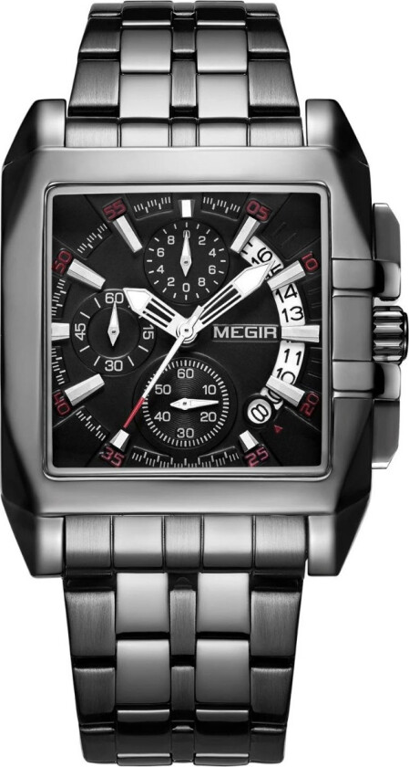 Bold All Black Steel Chronograph 2018 - Kvarts - Sort - Herreklokker - Rustfritt stål - ledd m/pin - Mineral