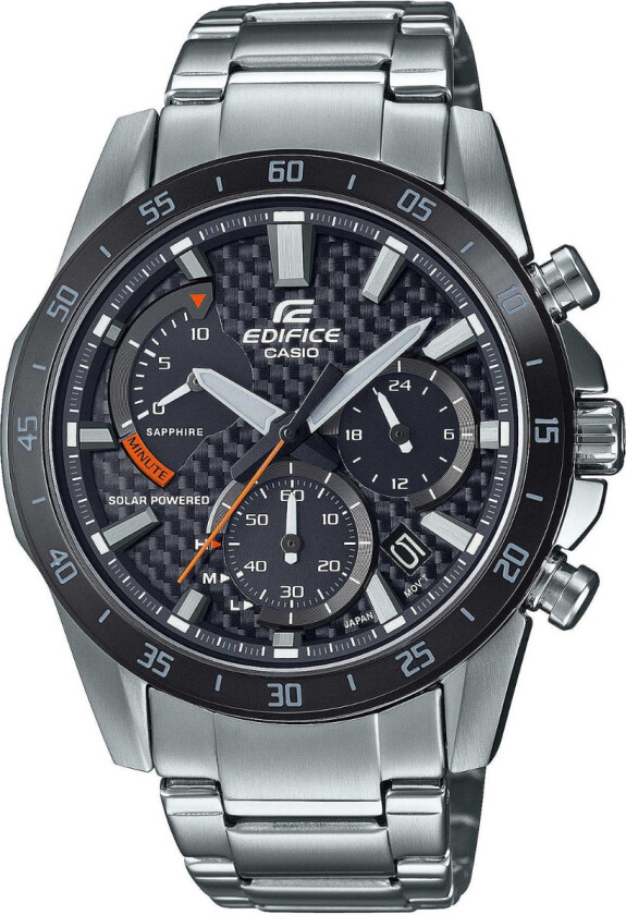 Edifice Solar Chronograph EFS-S580DB-1AVUEF - Kvarts - Grå - Herreklokker - Rustfritt stål - ledd m/pin - Safir