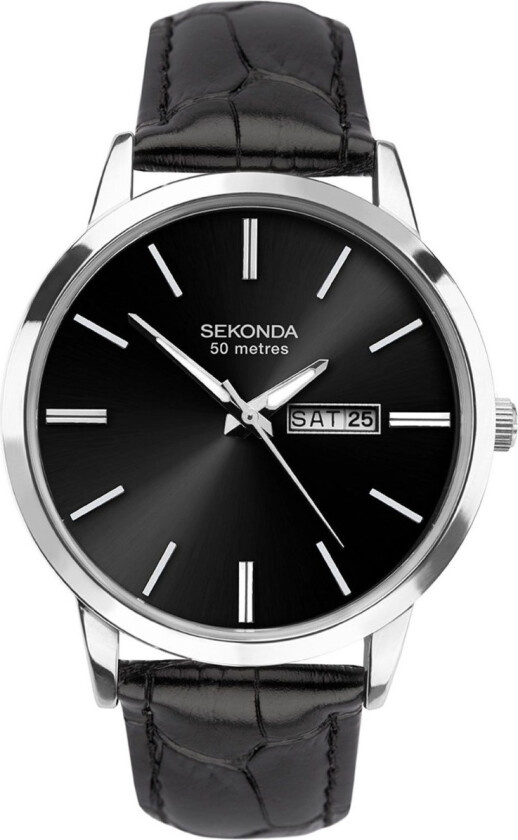 Mens Classic 1705 - Kvarts - Sølv - Herreklokker - Skinn - Mineral
