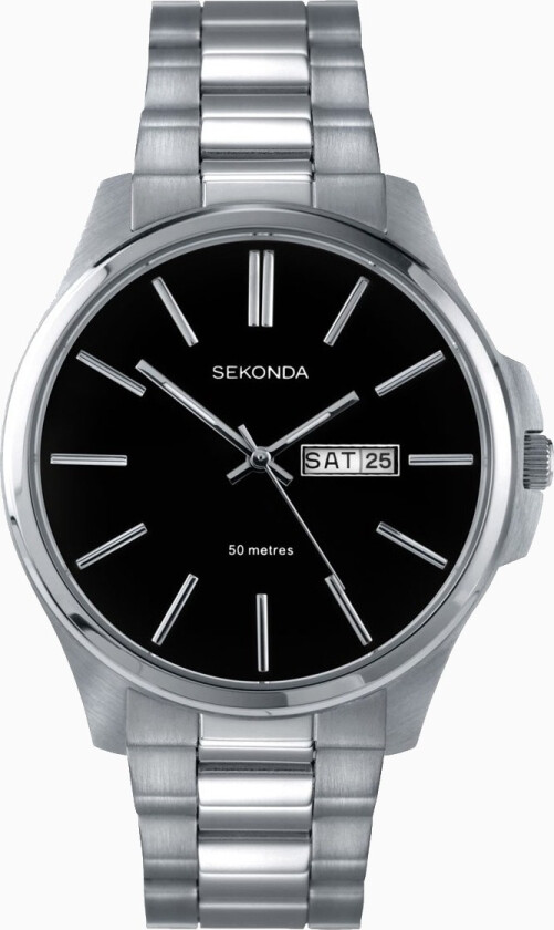 Mens Steel Watch 3381 - Kvarts - Sølv - Herreklokker - Rustfritt stål - ledd m/pin - Mineral