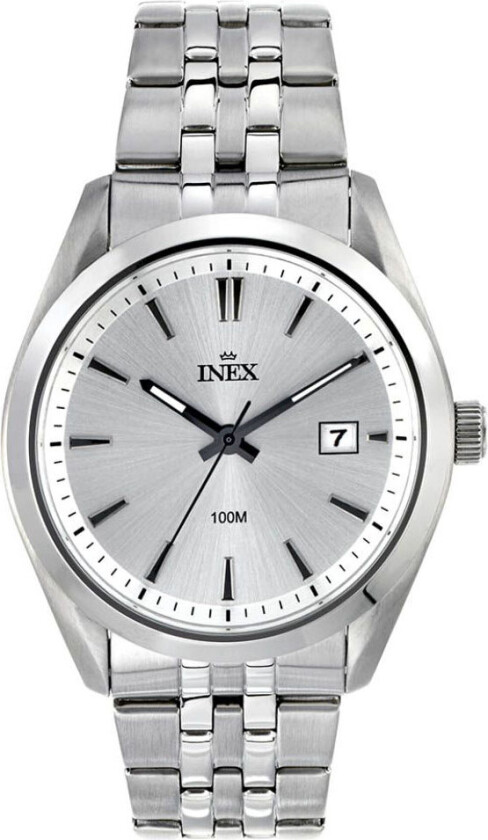 Inex Mens Silver A12173S4I - Kvarts - Sølv - Herreklokker - Rustfritt stål - ledd m/pin - Mineral