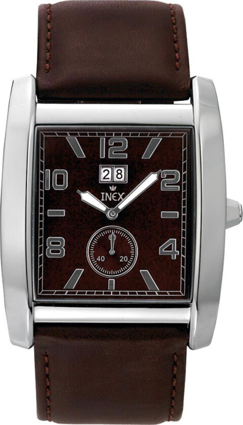 Inex Mens Grey Brown A29107S1I - Kvarts - Grå - Herreklokker - Skinn - Mineral