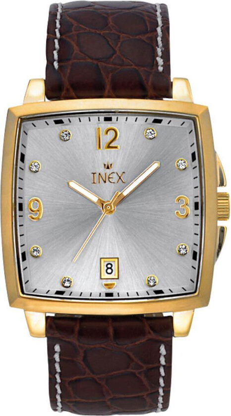 Inex Mens Gold Silver A29120D4P - Kvarts - Gull - Herreklokker - Skinn - Mineral