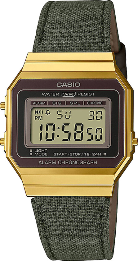 Classic A700WEGL-3AEF - Digital - Gull - Dameklokker - Skinn - Mineral