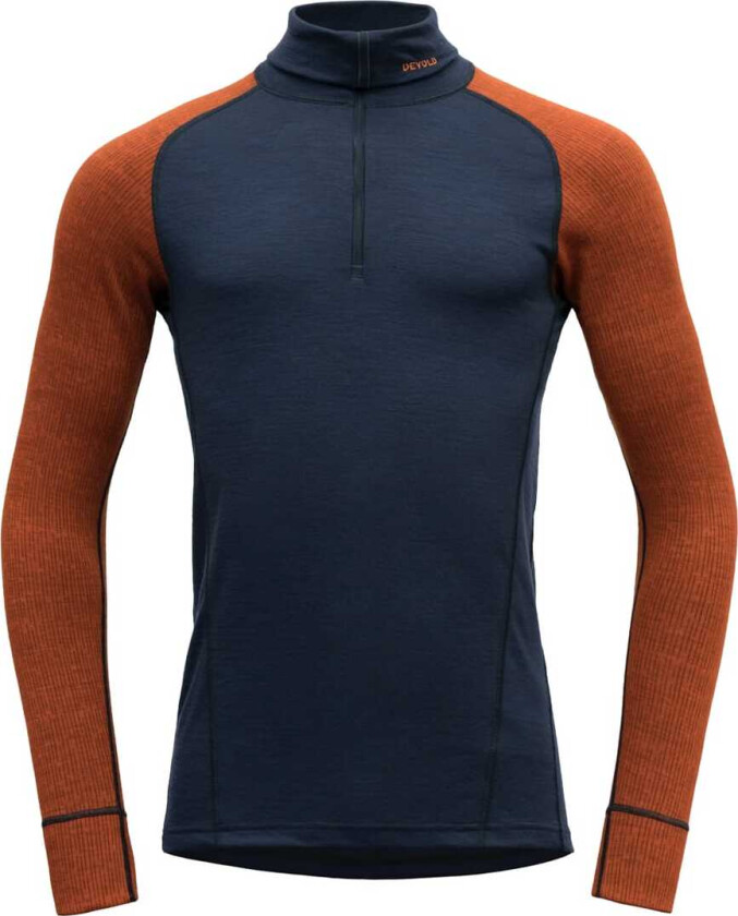 Duo Active Merino 205 Zip Neck Herre Flame/Ink XL