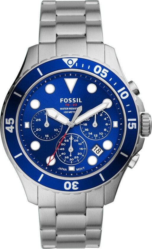 FB-03 Chronograph FS5724 - Kvarts - Sølv - Herreklokker - Rustfritt stål - ledd m/pin - Mineral