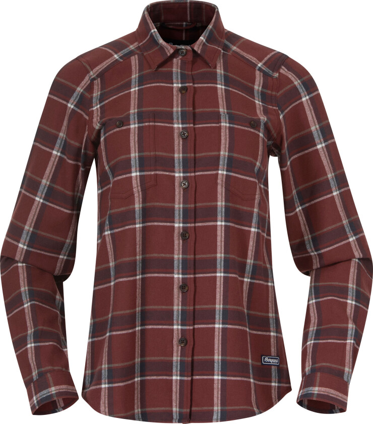 Bergans Of Norway Tovdal Shirt Dame Amarone Red/Dark Shadow Grey Check M