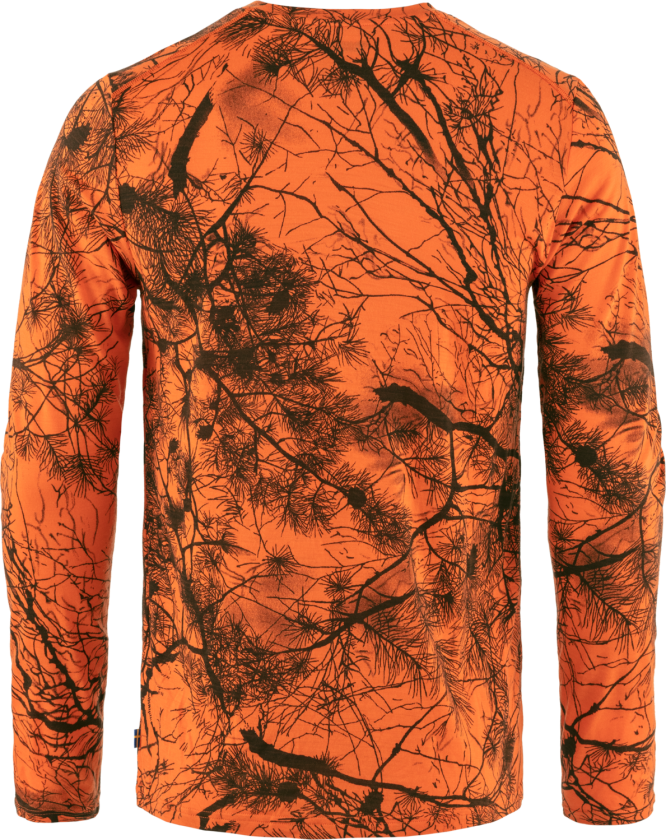 Men's Värmland Wool Long Sleeve S, Orange Multi Camo