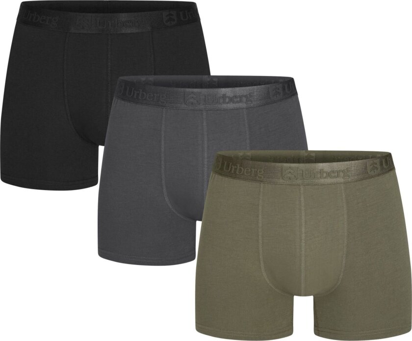 Bamboo Boxers 3-pack Men Grey/black/green XL