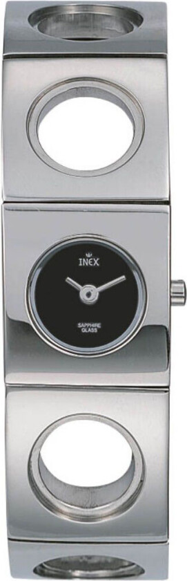 Inex Ladies Silver Black A69158S5 - Kvarts - Sølv - Dameklokker - Rustfritt stål - ledd m/pin - Safir