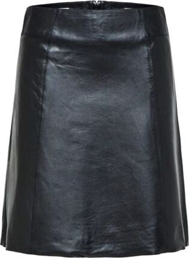 New Ibi Mw Leather Skirt - Black 34