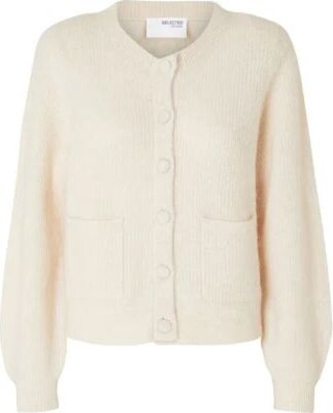 Sia Ras Ls Knit Pads Cardigan - Birch S