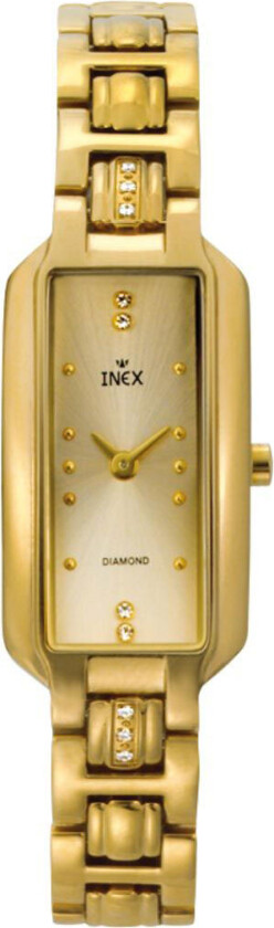 Inex Ladies Gold A69320D7I - Kvarts - Gull - Dameklokker - Rustfritt stål - ledd m/pin - Safir