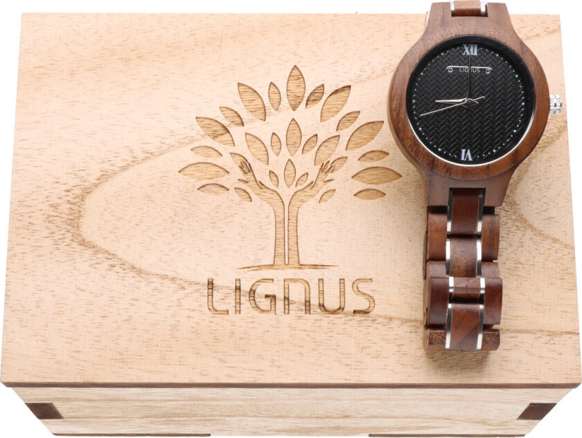 Emma Walnut LW0403 - Kvarts - Tree - Dameklokker - Tre - Mineral